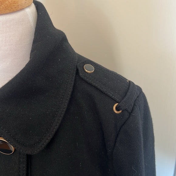 Waisted pea coat with pleated skirt - Picture 4 of 16